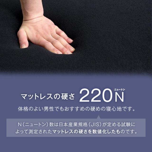 極厚20cm 竹炭消臭 男の純高反発(R) Z 三つ折り マットレス キング