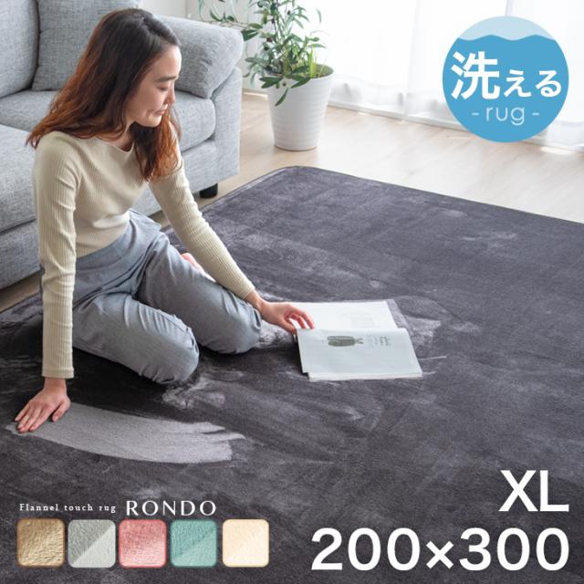 カーペット ラグ 洗える ラグマット 約4畳 200x300cm 滑り止め付 防 洗えるラグマット 200×300cm 長方形 滑り止め付 ホット