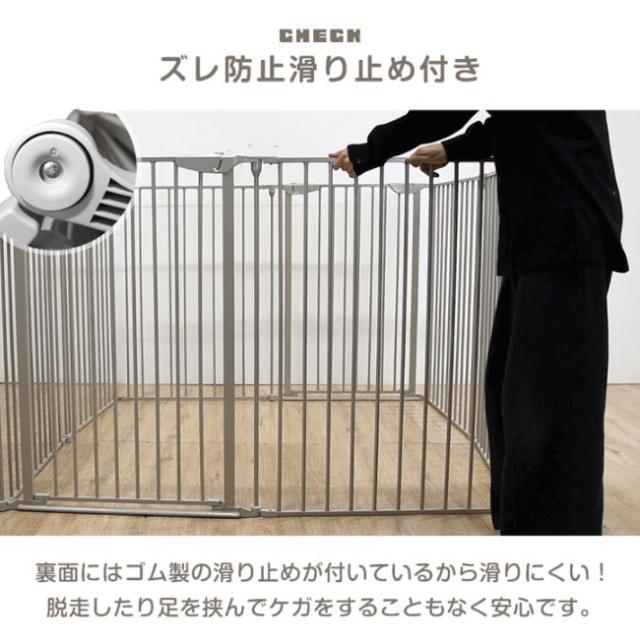 大型犬対応 バリアフリー ペットケージ 高さ100cm 超ハイタイプ 6枚 折りたたみ 扉 ドア付き 組み替え ケージ ドッグケージ サークル ペットサークル ドッグサークル 柵 犬 犬用 中型犬 大型犬 大型 室内 拡張 おしゃれ_7