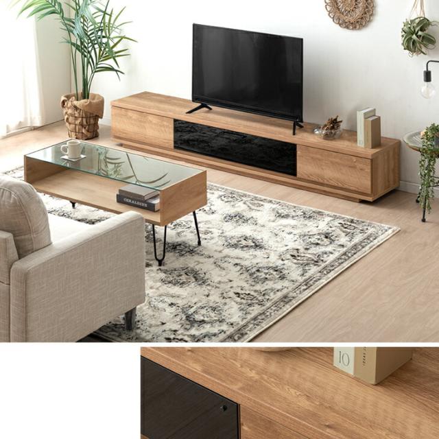 国産　ローボード TV台　テレビ台　幅210cm タンスのゲン テレビ台 TVラック 幅210 国産 完成品 ローボード