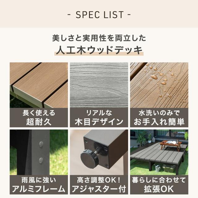 ウッドデッキ 人工木 2層 置くだけ 0.5坪用 簡単 設置 人工木 