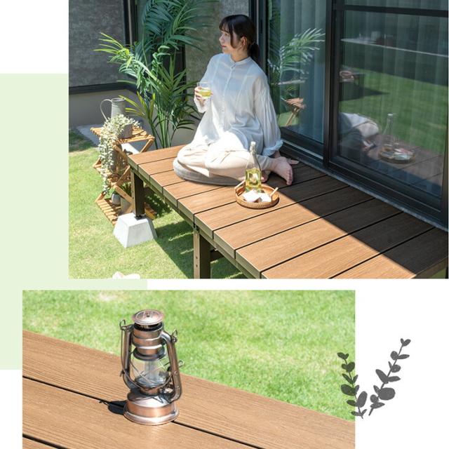 ガーデンガーデン 人工木 ウッドプラスチック システムデッキ スクエアデッキ1台・ステップセット ダークブラウン WPSD-1PSTP-DB ガーデンガーデン 人工木 ウッドプラスチック システム クエアデッキ1