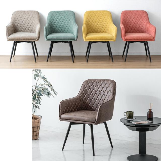 【新品 送料無料】　ダイニングチェア　キャスター付き　全2色　回転式　座椅子 ダイニングチェア 2脚セット 回転式 肘付き 肘付 座面高45cm