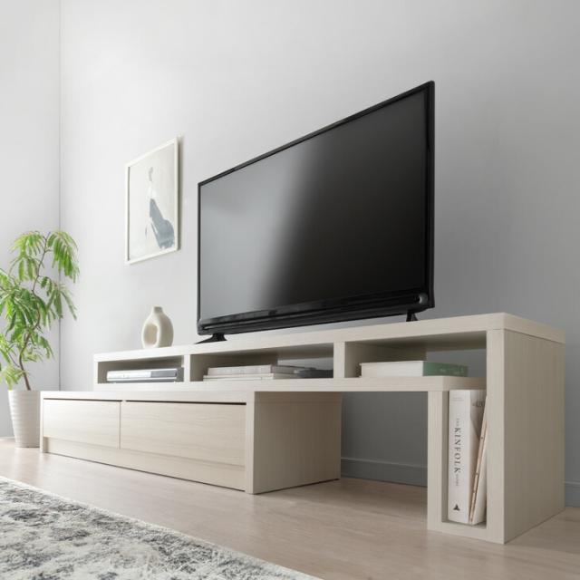 テレビ台 伸縮 幅155-260cm 完成品 国産 伸縮テレビ台 大川家具 伸縮式 