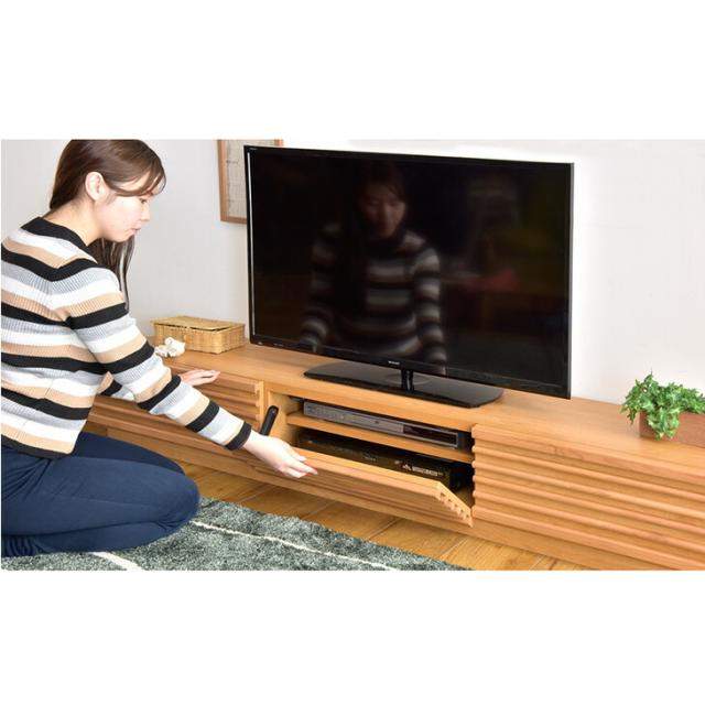 テレビ台 ローボード 180 国産 完成品 アルダー 無垢 木製テレビ台 TV台 テレビボード テレビラック ロータイプ ナチュラル ブラウン 180cm 日本製 北欧 収納 天然木 おしゃれ 【超大型】【後払/時間指定NG】_11