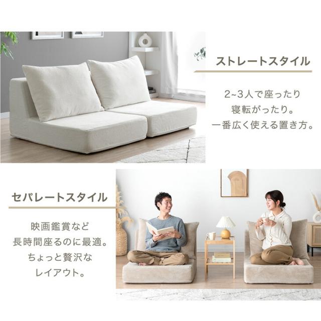圧縮 ソファー 2人掛け 洗える カバーリング フロアソファ 分割OK