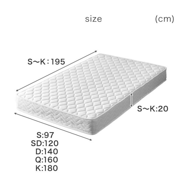 マットレス シングル 寝心地＆耐久性UP！ 極厚20cm 高密度 ボンネル
