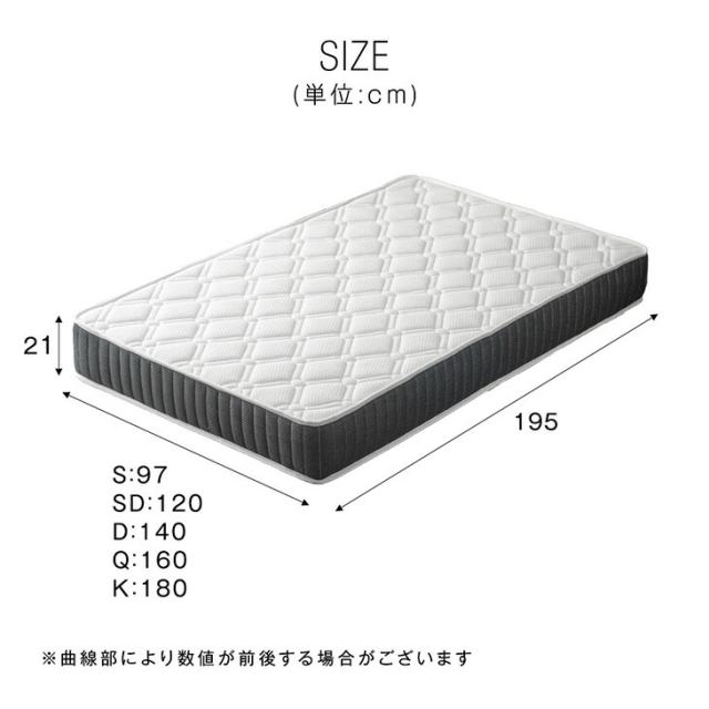 マットレス セミダブル ポケットコイル 3ゾーン構造 超高密度 厚み21cm 両面 4Dメッシュ 抗菌 調湿 高密度 硬め ポケットコイル マットレス コイル ベッドマット コイルマットレス 両面仕様 リバーシブル エッジサポート 圧縮梱包_18