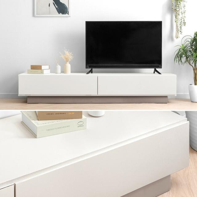 テレビ台 180cm【薄型タイプ】 完成品 日本製 大川家具 国産 ローボード ロータイプ テレビボード テレビラック TV台 TVラック 引き出し 収納 32インチ 42インチ 50インチ ホワイト ツートン バイカラー 幅 150【超大型】【後払/時間指定NG】_4