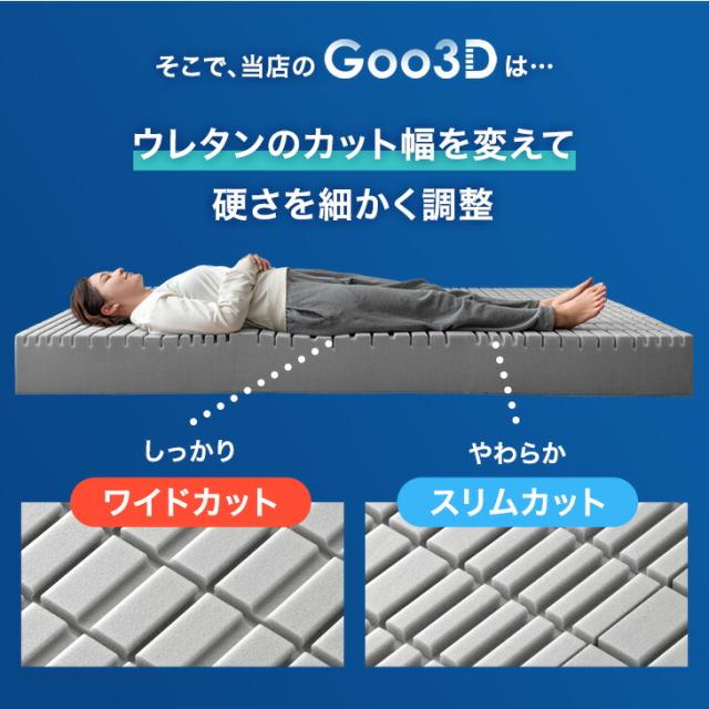 【10:00〜P5%還元】 マットレス クイーン 三つ折り 超極厚20cm ワンランク上の 高反発 Goo3D《グッスリード》 3D 3ゾーン 洗えるカバー メッシュ パイル 高反発マットレス 厚い 硬め 敷布団 敷き布団 布団 折りたたみ_9