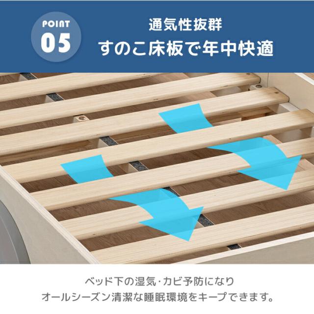 【搬入設置込み】 車型 キッズベッド 木製 シングル ベッド ロータイプ 子供ベッド シングルベッド シングルベット すのこベッド 子供 小学生 子供部屋 秘密基地 すのこ くるま カーベッド 車 男の子 プレゼント 【超大型】【後払/時間指定NG】_11
