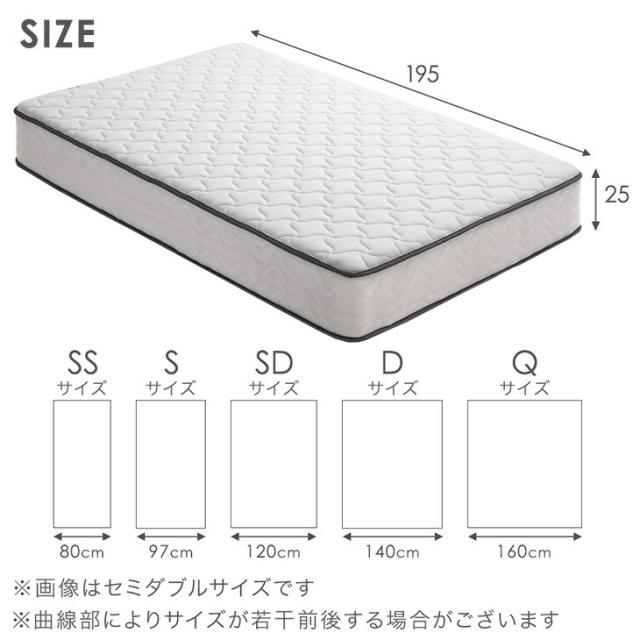 スーパーハード ポケットコイル ダブル マットレス 極厚25cm 体圧分散