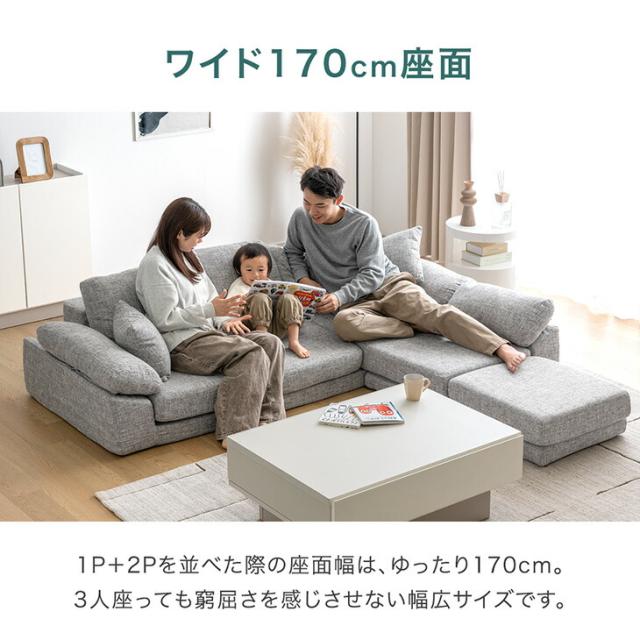 洗える カバーリング 圧縮 ローソファ 3人掛け カウチ ソファ カウチ
