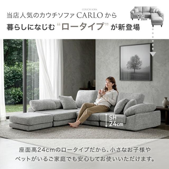 洗える カバーリング 圧縮 ローソファ 3人掛け カウチ ソファ カウチ