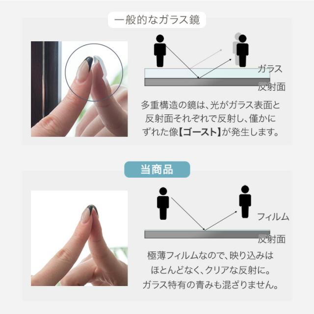 割れない 折りたたみ 全身鏡 200×180cm 2面鏡 超軽量 割れない鏡 割れないミラー フィルムミラー 姿見 鏡 全身 ミラー 折り畳み 二面鏡 角度調整 角度調節 360度 立て掛け フレーム無し ワイド 【超大型】_12
