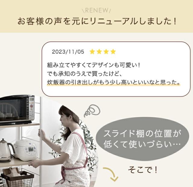 キッチンラック 幅60 6段 大型レンジ対応 高耐荷設計 スライド棚 頑丈