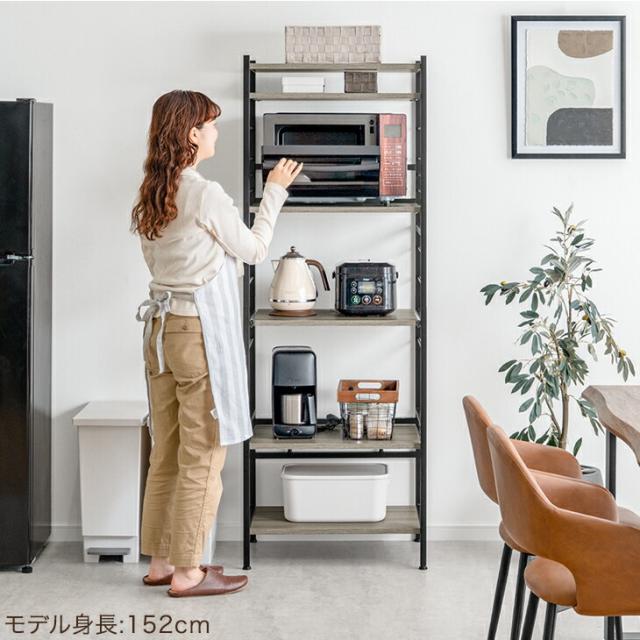 キッチンラック 幅60 6段 大型レンジ対応 高耐荷設計 スライド棚 キッチンラック 幅60 6段 大型レンジ対応 高耐荷設計 スライド棚 頑丈