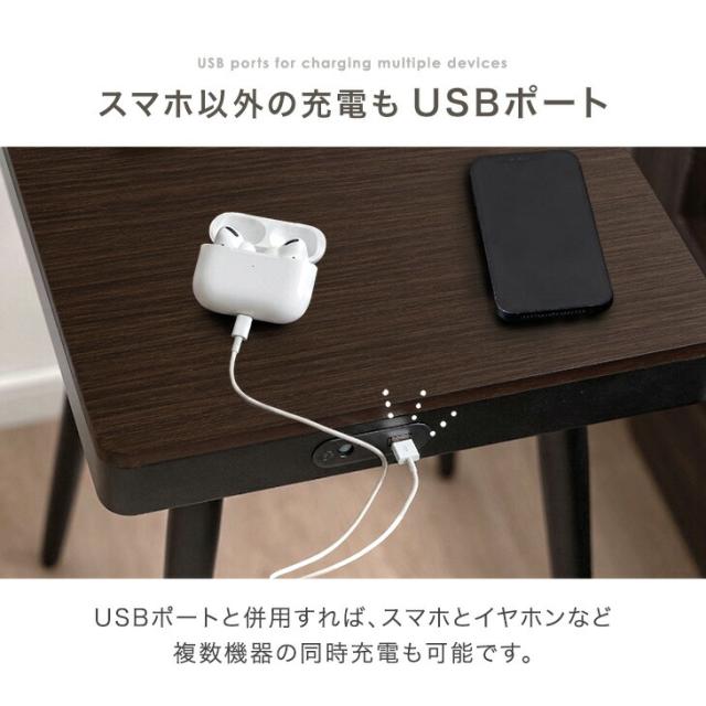 ワイヤレススピーカー&amp;充電 サイドテーブル USB ライト ワイヤレス充電 ワイヤレススピーカー 四角 正方形 幅40 テーブル ナイトテーブル サウンドテーブル コンパクト ブルートゥース Bluetooth ワイヤレス 照明 木製 木目調 北欧 モダン_9
