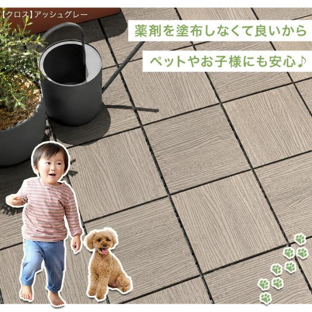 【10:00〜P5%還元】 超高耐久800kg 人工木 ウッドパネル 天然木粉 81枚セット ジョイント ウッドタイル ウッド パネル タイル デッキパネル ウッドデッキ フロアデッキ テラス ガーデン ガーデニング DIY ジョイント式_6