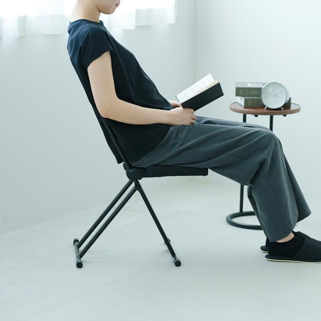 高さ無段階調節 折りたたみチェア 高さ調節 完成品 折りたたみ コンパクト チェア 椅子 いす イス ダイニングチェアー チェアー 折り畳み 折畳み シンプル 省スペース 背もたれ付 モダン カウンターチェア ブラック_13