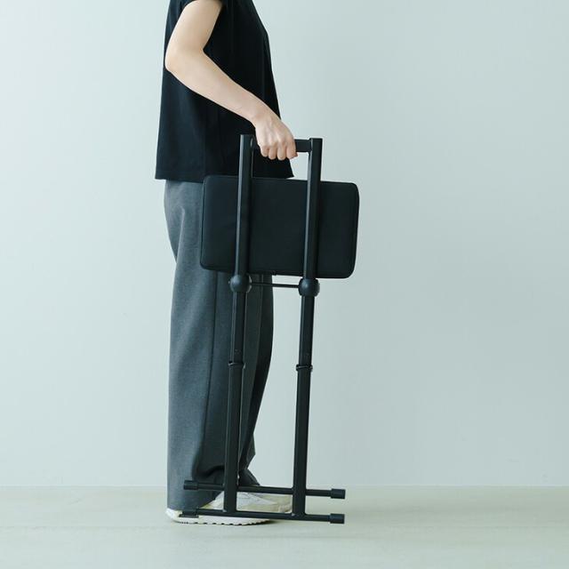 高さ無段階調節 折りたたみチェア 高さ調節 完成品 折りたたみ コンパクト チェア 椅子 いす イス ダイニングチェアー チェアー 折り畳み 折畳み シンプル 省スペース 背もたれ付 モダン カウンターチェア ブラック_16