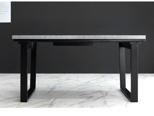 速暖2秒 ストーン調 ダイニングこたつ  4人掛け 135×85cm ハロゲンヒーター 手元コントローラー ダイニング 高脚こたつ こたつテーブル こたつ テーブル ダイニングテーブル 4人用 4人 おしゃれ 【超大型】【後払/時間指定NG】_3