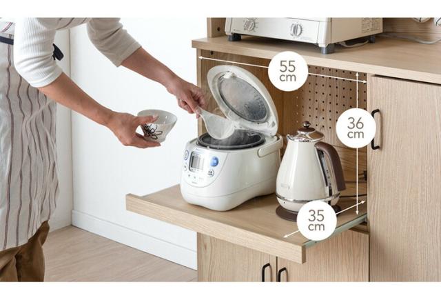 アレンジOKパンチングボード コンセント付き 食器棚 幅90cm 大型レンジ対応 カップボード キッチンボード レンジボード ハイタイプ レンジ台 スリム キッチン 収納 キッチン収納 ナチュラル ホワイト 90 90cm 木製 おしゃれ 北欧_11