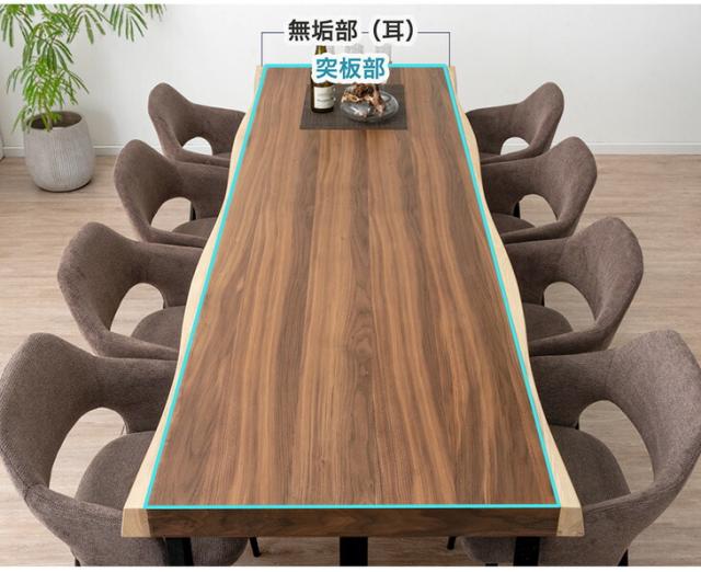 極厚天板 ダイニングテーブル 単品 8人 8人掛け 240 × 80 天然木