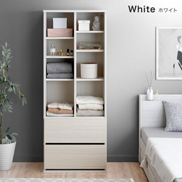引き出し付き シェルフ 国産 完成品 幅 60cm 大川家具 リビング 収納 本棚 可動棚 北欧 棚 オープン ラック 引き出し スリム 日本製 組み立て 不要 木製 木 おしゃれ 北欧 シンプル 【超大型】【後払/時間指定NG】_13