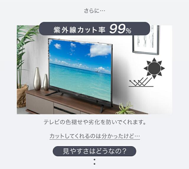 カット率55.5％ テレビ保護パネル 3mm厚 ブルーライトカット 60インチ