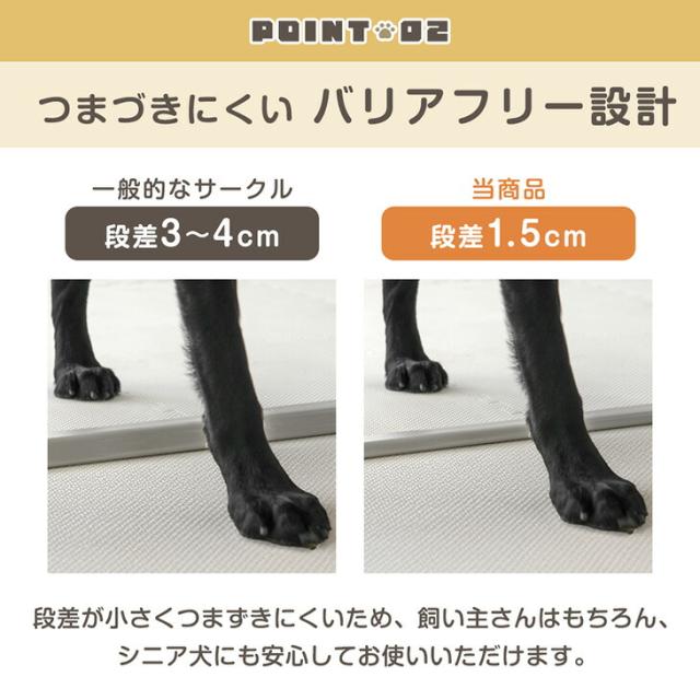 【10:00〜P5%還元】 大型犬対応 バリアフリー ペットサークル 高さ100cm 超ハイタイプ 2ドア 12枚セット 折りたたみ 扉 ドア付き 組み替え サークル ドッグサークル ゲージ ドッグゲージ 犬 犬用 中型犬 大型犬 大型 室内 拡張 おしゃれ_6