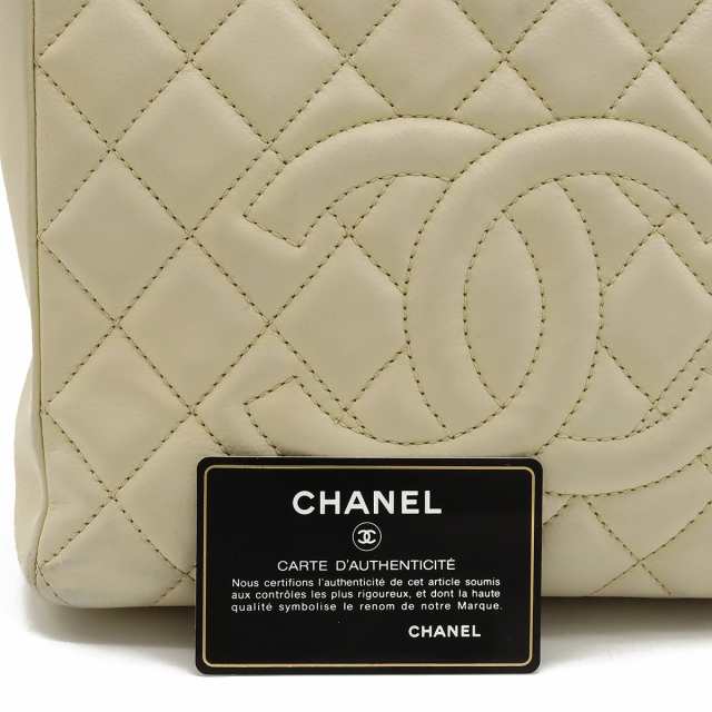 【バッグ】CHANEL シャネル PST マトラッセ ココマーク チェーン トートバッグ ショルダーバッグ キャビアスキン アイボリー 白 シルバー