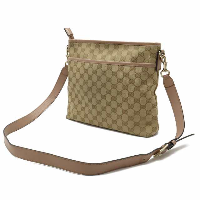 バッグ】GUCCI グッチ GGキャンバス ショルダーバッグ 斜め掛け レザー