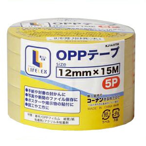 コーナン オリジナル ＯＰＰテープ ５巻パック １２ｍｍ×１５ｍ