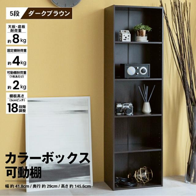 ５段カラーボックス可動棚　ＤＢＲ カラーボックス 多目的棚 ラック 収納 おしゃれの通販は 6,190円