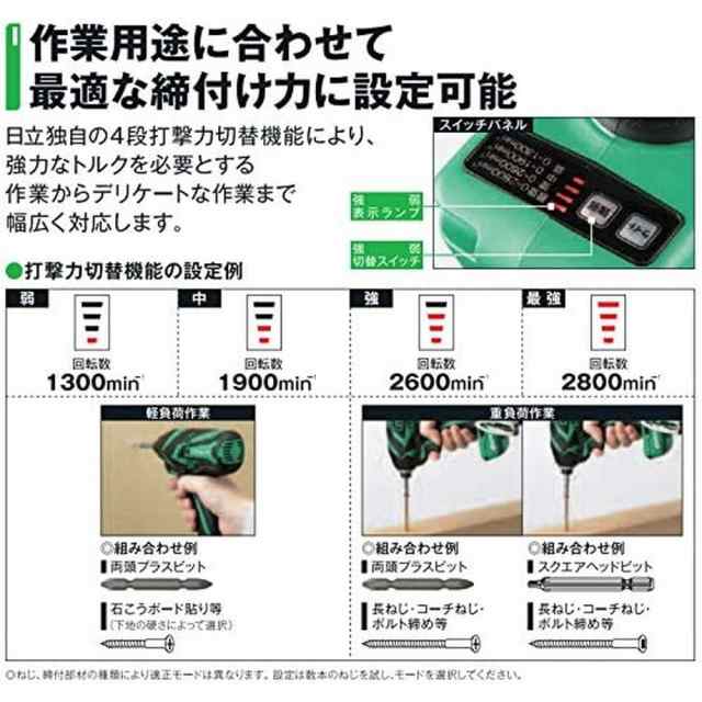 HiKOKI(ハイコーキ) WH12VE(SC) インパクトドライバー AC100V 最大