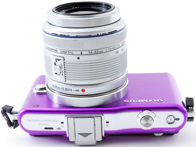オリンパス ミラーレス OLYMPUS PEN mini E-PM1 レンズキット パープル
