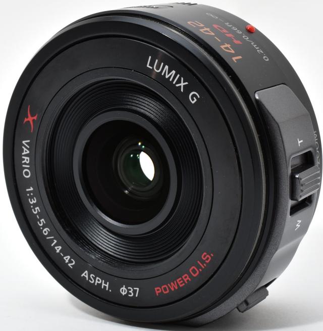 パナソニック 交換レンズ Panasonic LUMIX G X VARIO PZ 14-42mm/F3.5-5.6 ASPH./ POWER O.I.S. ブラック H-PS14042-K 中古 レンズプロテクター付き