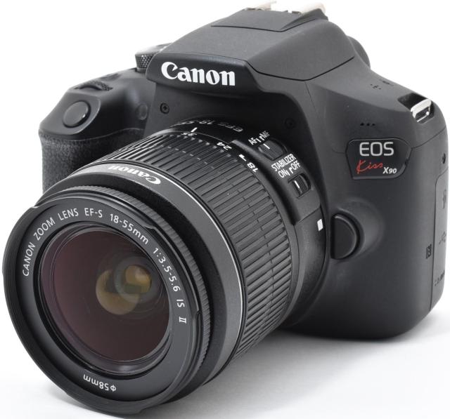 キヤノン デジタル一眼 CANON EOS Kiss X90 レンズキット 中古 Wi-Fi搭載 新品SDカード付き 届いてすぐに使える スマホに送れる 動画撮影 長期保証