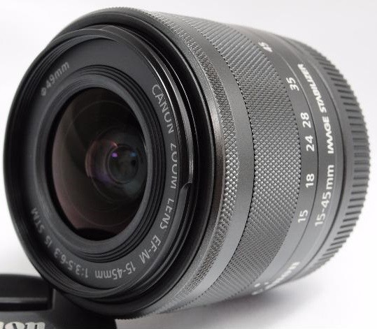キヤノン 標準レンズ CANON EF-M 15-45mm F3.5-6.3 IS STM グラファイト 中古 保証