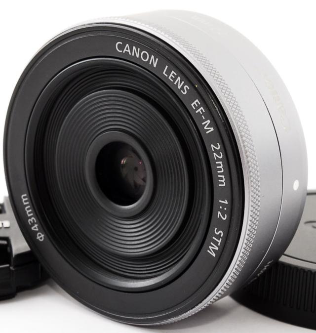 キャノン 単焦点レンズ CANON EF-M 22mm F2 STM シルバー 中古 美品 長期保証 パンケーキレンズ EF-Mマウント