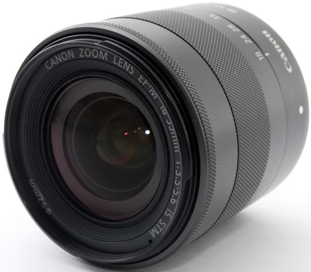 キヤノン ミラーレス用 標準レンズ CANON  EF-M 18-55mm F3.5-5.6 IS STM グラファイト 中古 保証