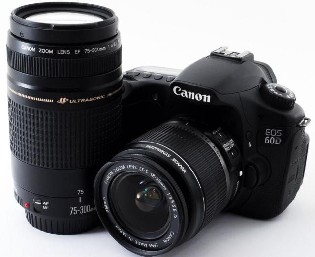 キヤノン デジタル一眼 CANON EOS 60D ダブルズーム 中古 新品SDカード付き 届いてすぐに使えるの通販は 34,970円