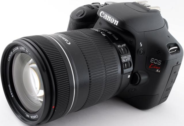 キャノン Canon EOSKiss X4 レンズキット 一眼レフ SDカード付 EOS キヤノン デジタル一眼 CANON Kiss X4 レンズキット 中古