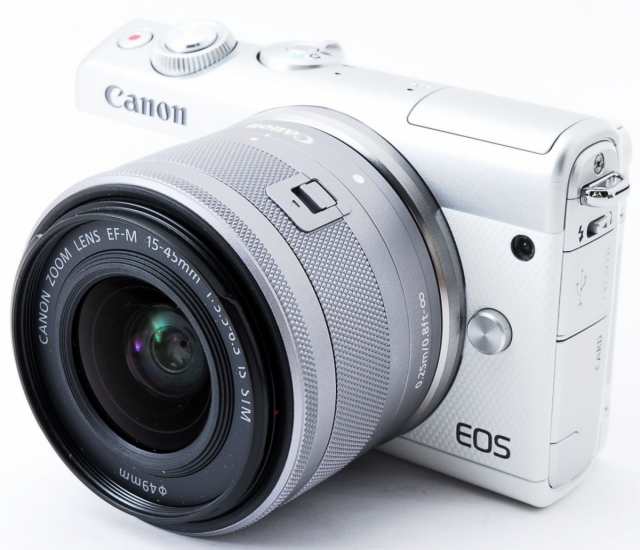 キヤノン ミラーレス一眼 CANON EOS M100 レンズキット ホワイト 中古 新品SDカード付き 届いてすぐに使える Wi-Fi搭載