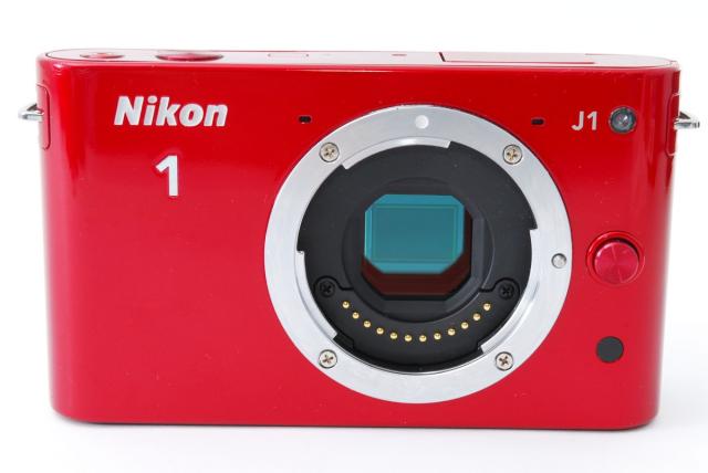 ニコン ミラーレス Nikon 1 J1 ダブルズームキット レッド 中古 新品SD