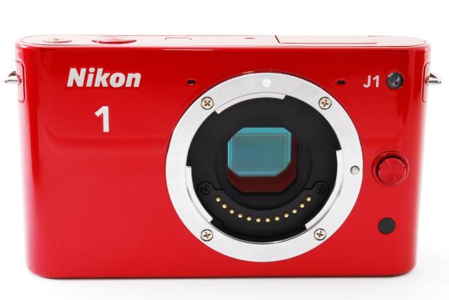 ニコン ミラーレス一眼 Nikon 1 J1 レンズキット レッド 中古 新品SD