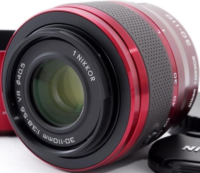 ニコン Nikon ミラーレス 望遠レンズ 1 NIKKOR VR 30-110mm レッド 中古 レンズフード付き 交換レンズ 長期保証