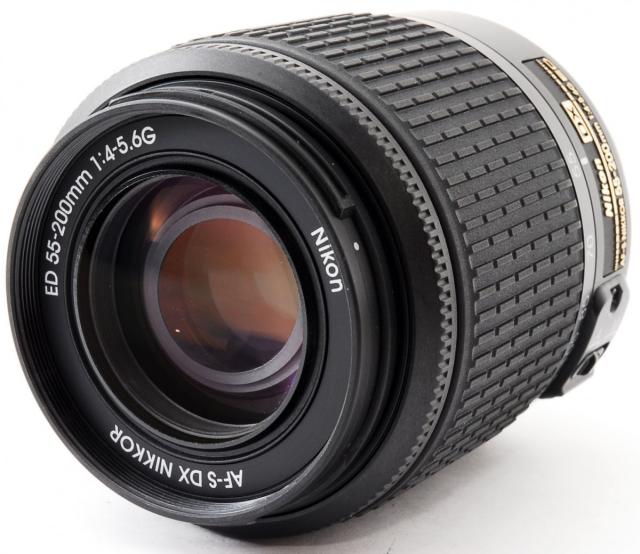 ニコン 望遠レンズ Nikon AF-S DX Zoom-Nikkor 55-200mm f/4-5.6G ED 中古 レンズフード付き 長期保証