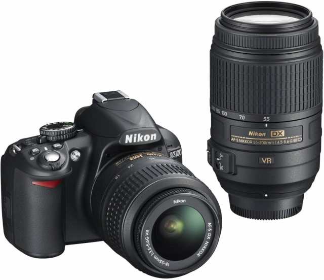 ニコン デジタル一眼 Nikon D3100 超望遠ダブルズームセット 中古 SDカード付き 届いてすぐに使える